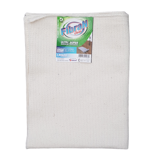 Trapo De Piso Blanco Clasico Fibran Clean De 48 X 62 Cm