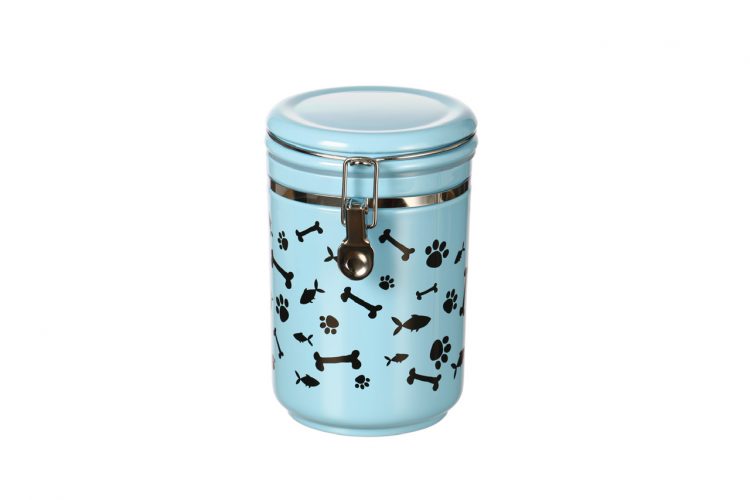 CANISTER PAW BONE FISH BLUE