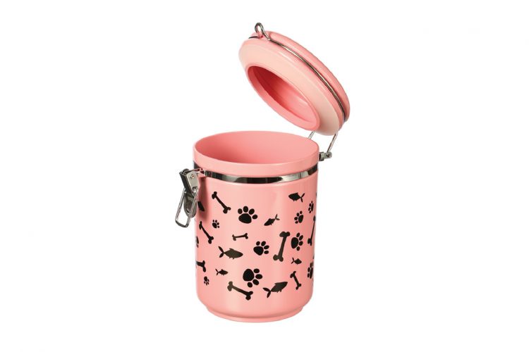 CANISTER PAW BONE FISH PINK
