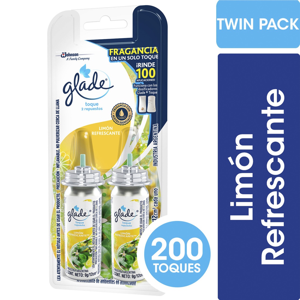 GLADE TOQUE REPUESTO X 2