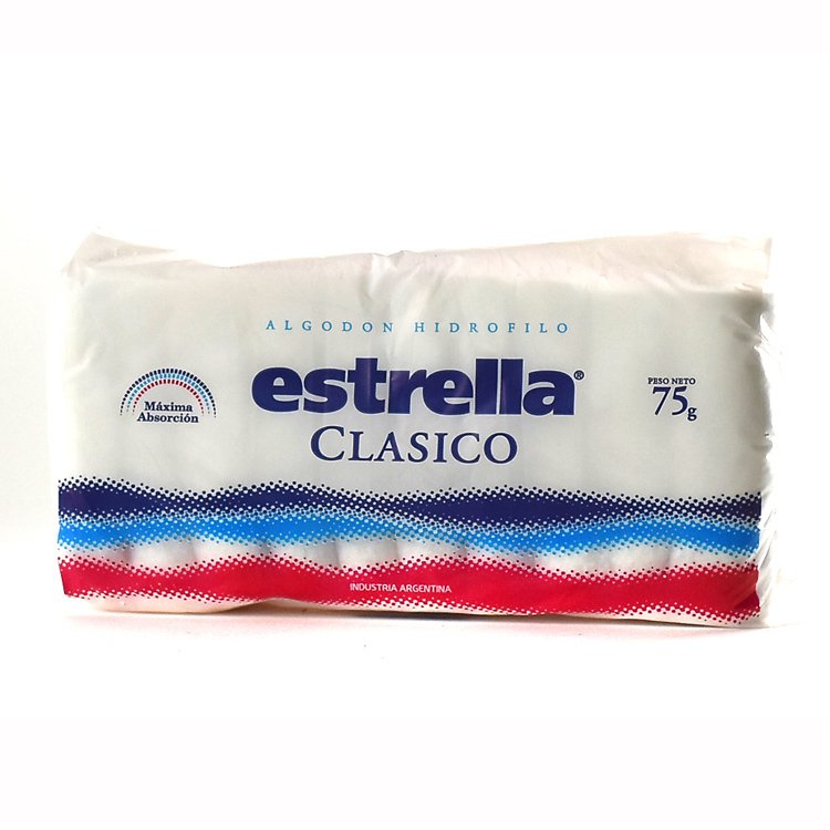 Algodón Máxima Absorción Estrella Clásico x 75 Grs