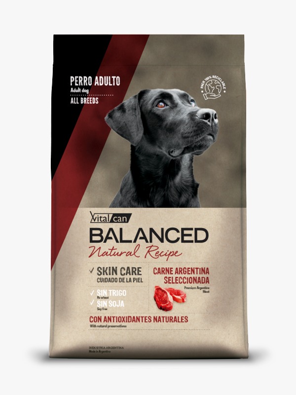 Balanced Natural Recipe Perro A Carne Argentina Seleccionada x 3 Kg.