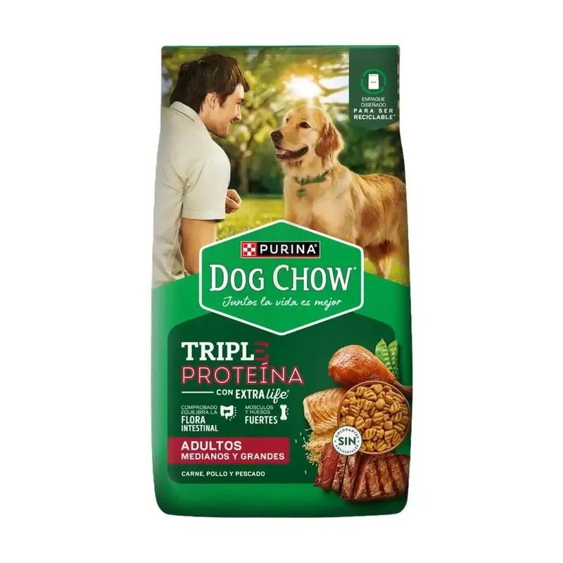 Dog Chow Adultos Mediano y Grande Triple Proteina x 20kg