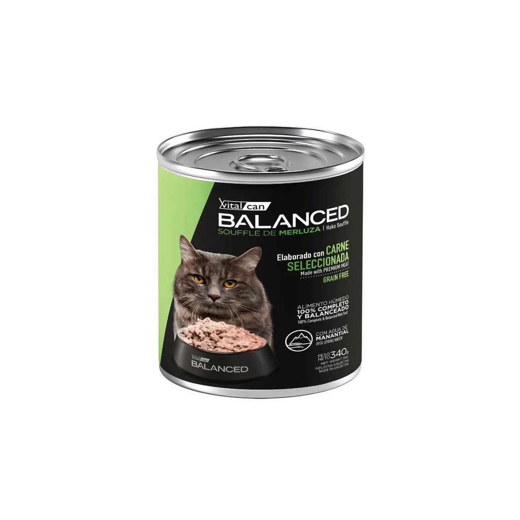 Balanced Souffle de Merluza Gato Adulto Castrado 340g x 12u  