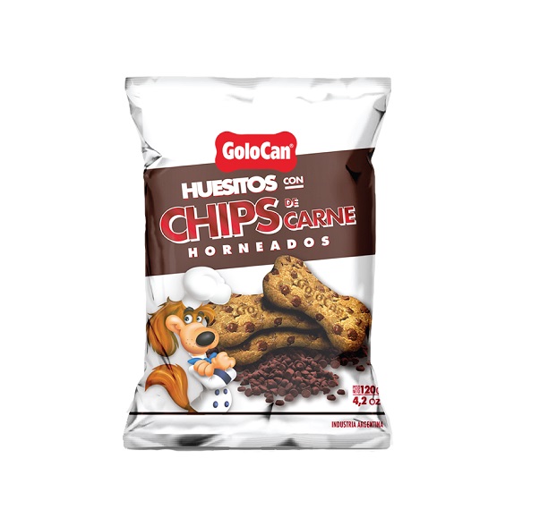 HUESITOS CON CHIP DE CARNE 20 UNID X 120 GRS - GOLOCAN
