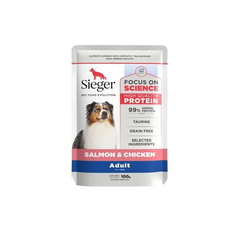 Sieger Perro Adulto WET Salmon y Pollo x 100gr.