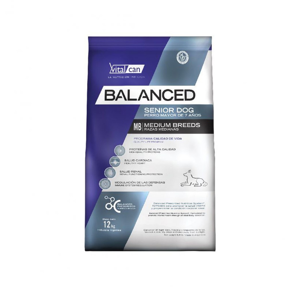 Vital Can Balanced Perro Senior Raza Mediana X 3 Kg.