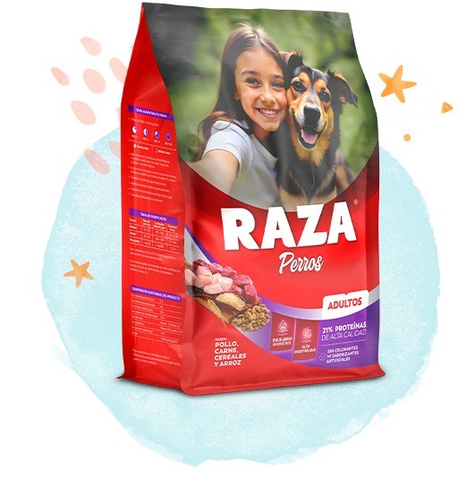 PERROS ADULTOS POLLO CARNE CEREALES ARROZ  6 UNID X 3KG - RAZA