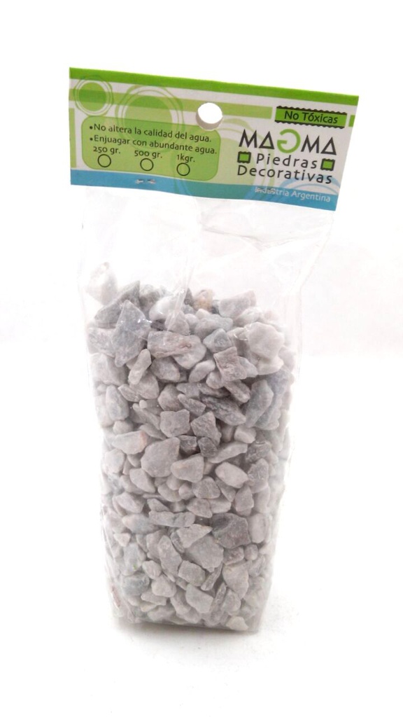 PIEDRA DECORATIVA AQUA NATURAL GRIS X 500GR
