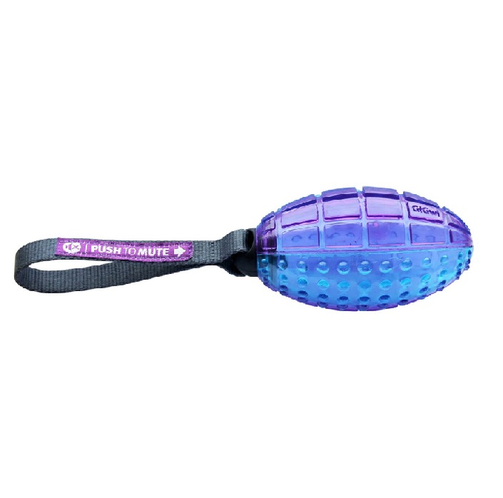 RUGBY BALL PUSH TO MUTE VIOLETA/AZUL - GIGWI