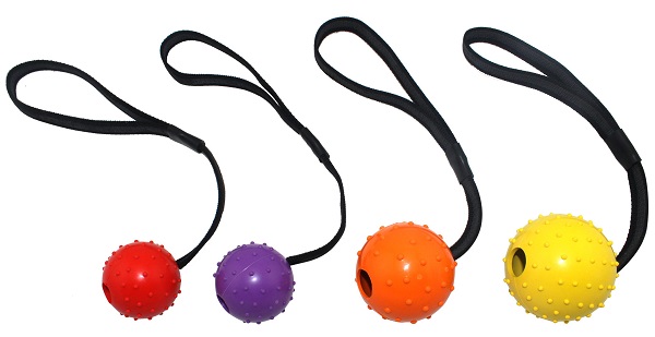 SPIKEY BALL ON A NYLON STRAP 6X30CM ER055 - CANCAT
