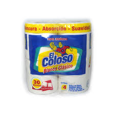 Papel Higienico Blanco 12 Paquetes Por 4 Unidades De 30 Mts. x 10 Cm c/u