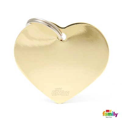 MEDALLA BASIC GOLD BIG HEART GOLDEN BRASS MFB27 - MY FAMILY