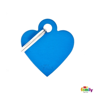 MEDALLA BASIC SMALL HEART ALUMINUM BLUE MFB23 - MY FAMILY