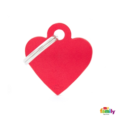 MEDALLA BASIC SMALL HEART ALUMINUM RED MFB25 - MY FAMILY