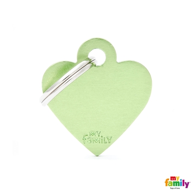 MEDALLA BASIC SMALL HEART ALUMINUM GREEN MFB41 - MY FAMILY