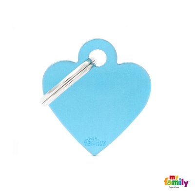 MEDALLA BASIC SMALL HEART ALUMINUM LIGHT BLUE MFB70 - MY FAMILY