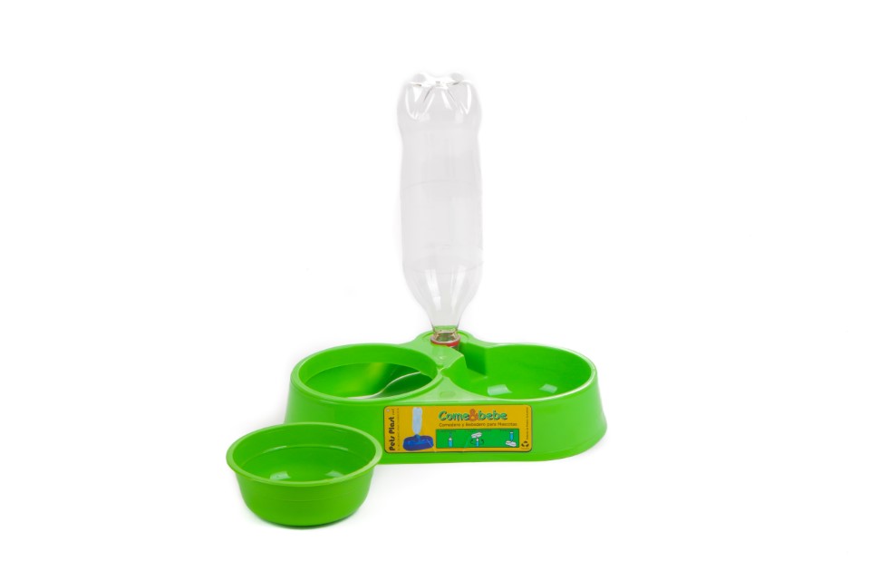 COMEDERO DOBLE CON BEBEDERO A ROSCA -  PETS PLAST