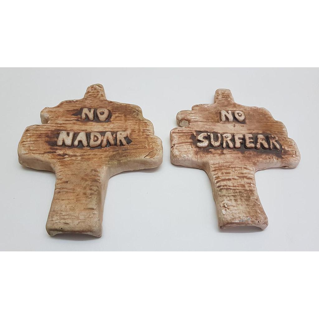 Adorno Pecera Cartel Ceramica