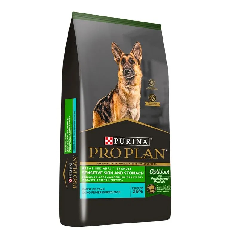 PRO PLAN SENSITIVE SKIN &amp; STOMACH PERRO RAZA MEDIANA &amp; GRANDE X 3 KG