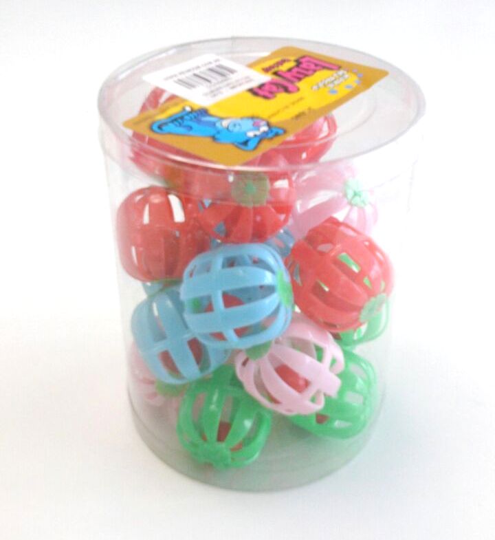 CILINDRO PELOTITAS GATO CON CASCABEL X 20 UNID- IMPORTADO