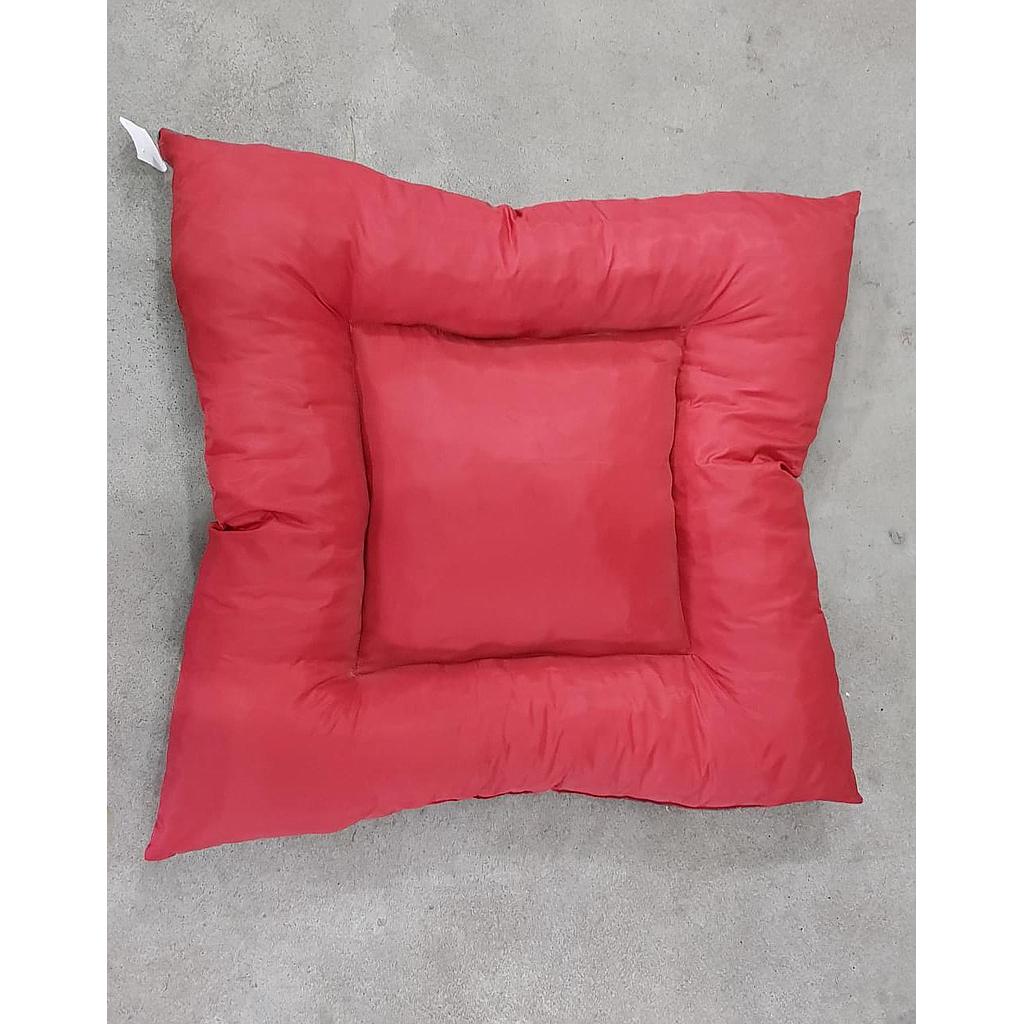 colchoneta chica tipo cuerina economica roja y gris lisa