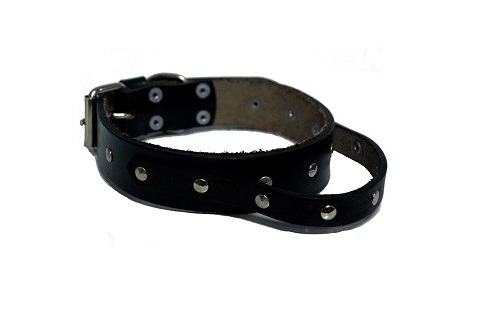 COLLAR DE CUERO CON TACHAS C/MANIJA Nº7 KIPPER