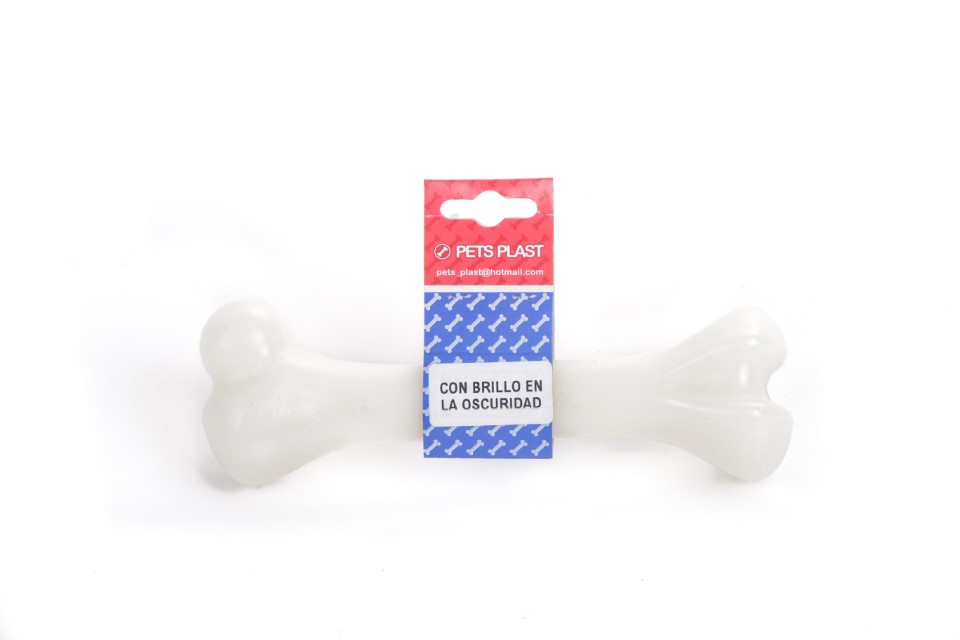 HUESO DE PLASTICO MEDIANO CON BRILLO EN LA OSCURIDAD - PETS PLAST