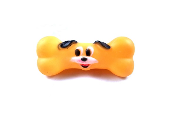 JUGUETE HUESO BEIGE CON CARA DE PERRO - PER-ROS