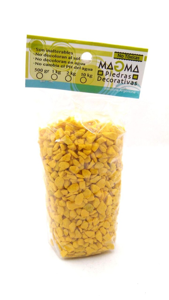 PIEDRA DECORATIVA LINEA AQUA AMARILLA X500GRS