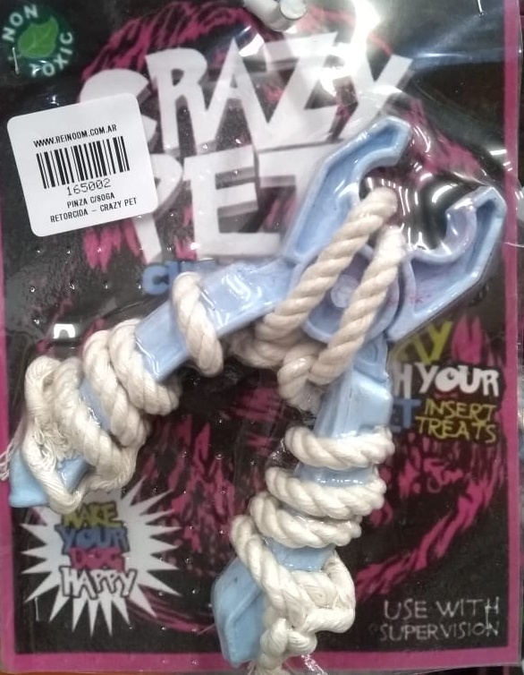 PINZA C/SOGA RETORCIDA - CRAZY PET
