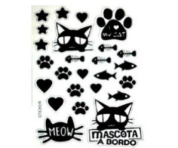 PLANCHA DE STICKER PARA GATO- CAFRAN