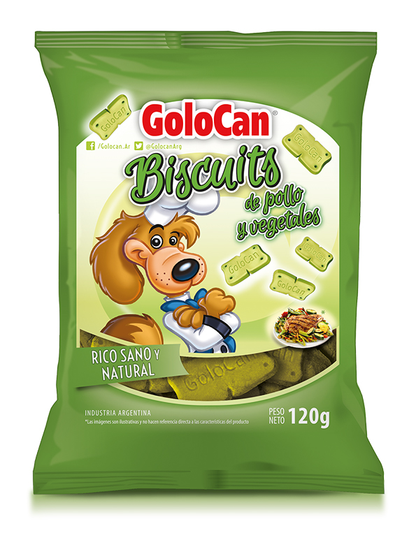 BISCUITS DE POLLO Y VEGETALES 120 GRS X 20 UNID - GOLOCAN
