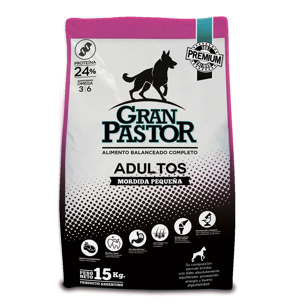 ALIMENTO PERROS ADULTOS MORDIDA PEQUEÑA GRAN PASTOR 15 KG