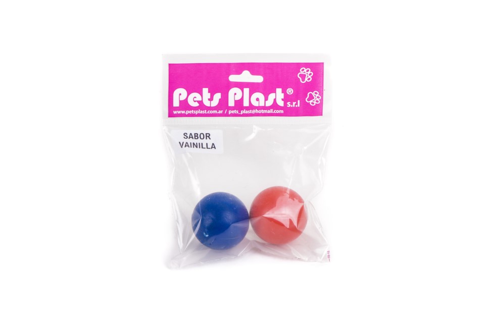 PELOTA DE PLASTICO SABOR VAINILLA CHICA X 2 - PET PLAST