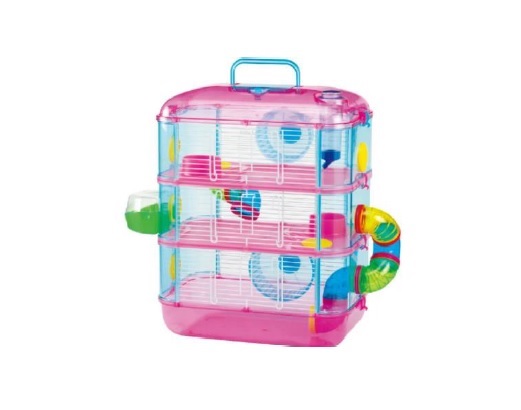 HAMSTERA ACRILICA C/TUBOS 2 PISOS 41X28X38 CM- IMPORTADO