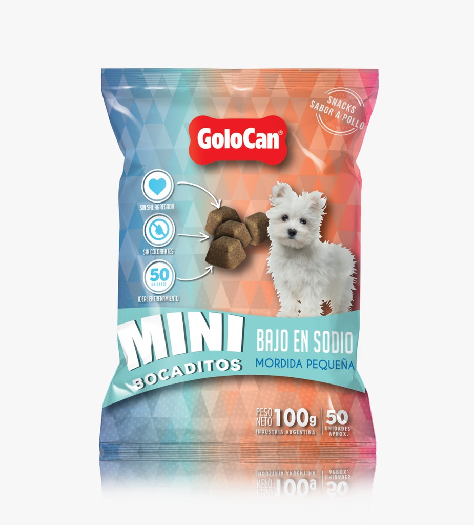 MINI BOCADITOS BAJO EN SODIO 20 UNID X 100 GRS - GOLOCAN