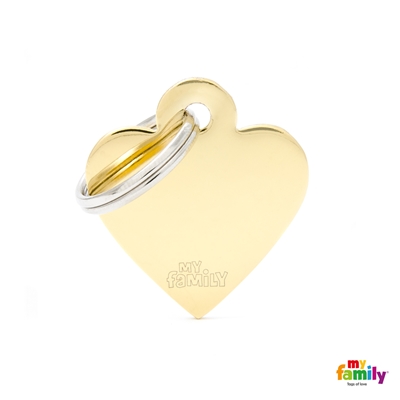 MEDALLA BASIC GOLD SMALL HEART GOLDEN BRASS MFB22 - MY FAMILY