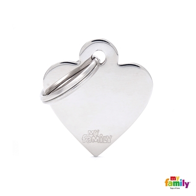MEDALLA BASIC CHROME SMALL HEART CHROMED BRASS MFB21 - MY FAMILY