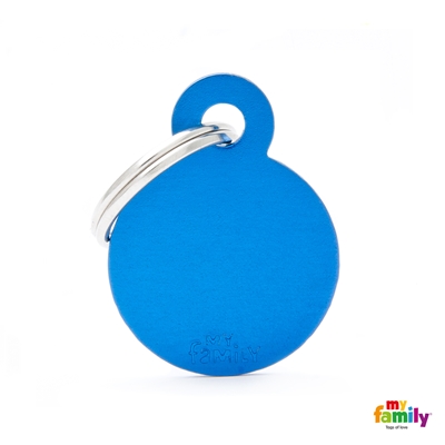 MEDALLA BASIC SMALL ROUND ALUMINUM BLUE MFB13 - MY FAMILY
