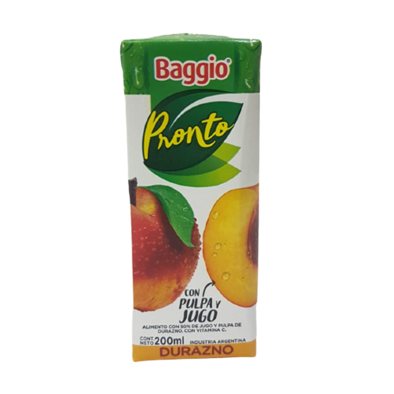 JUGO BAGGIO DURAZNO 18X200cc            