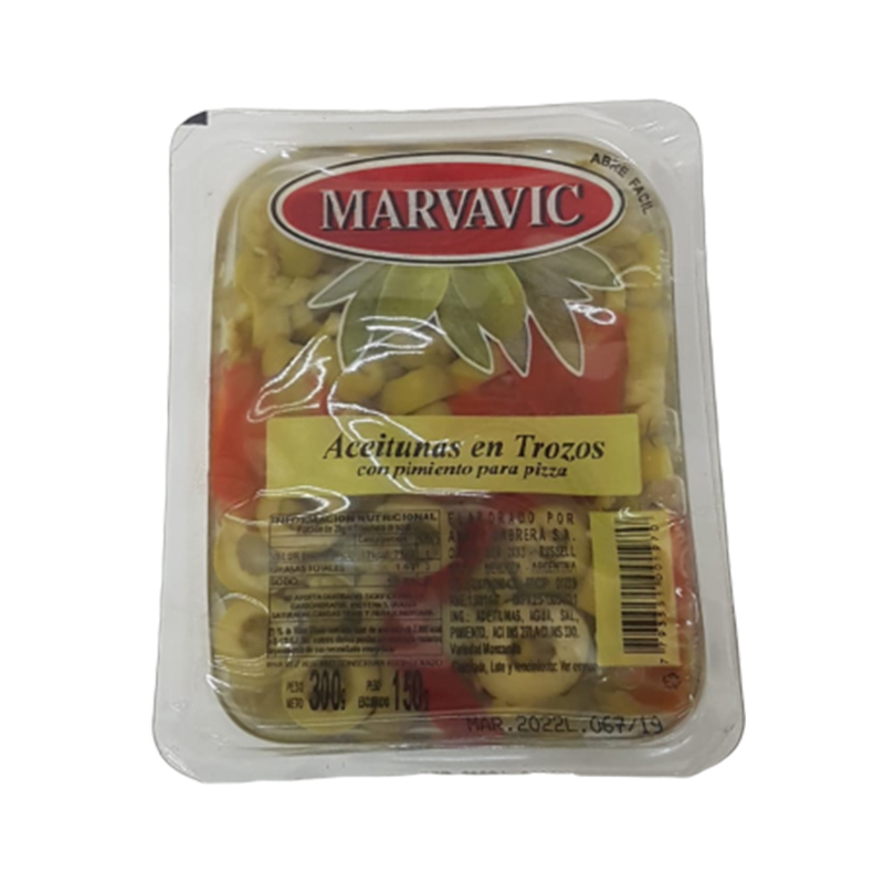 ACEITUNA TROZO C/MORRON  10X300c BAND MARVAVIC