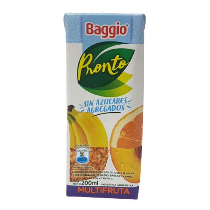JUGO BAGGIO MULTI. S/AZUCAR 18X200cc