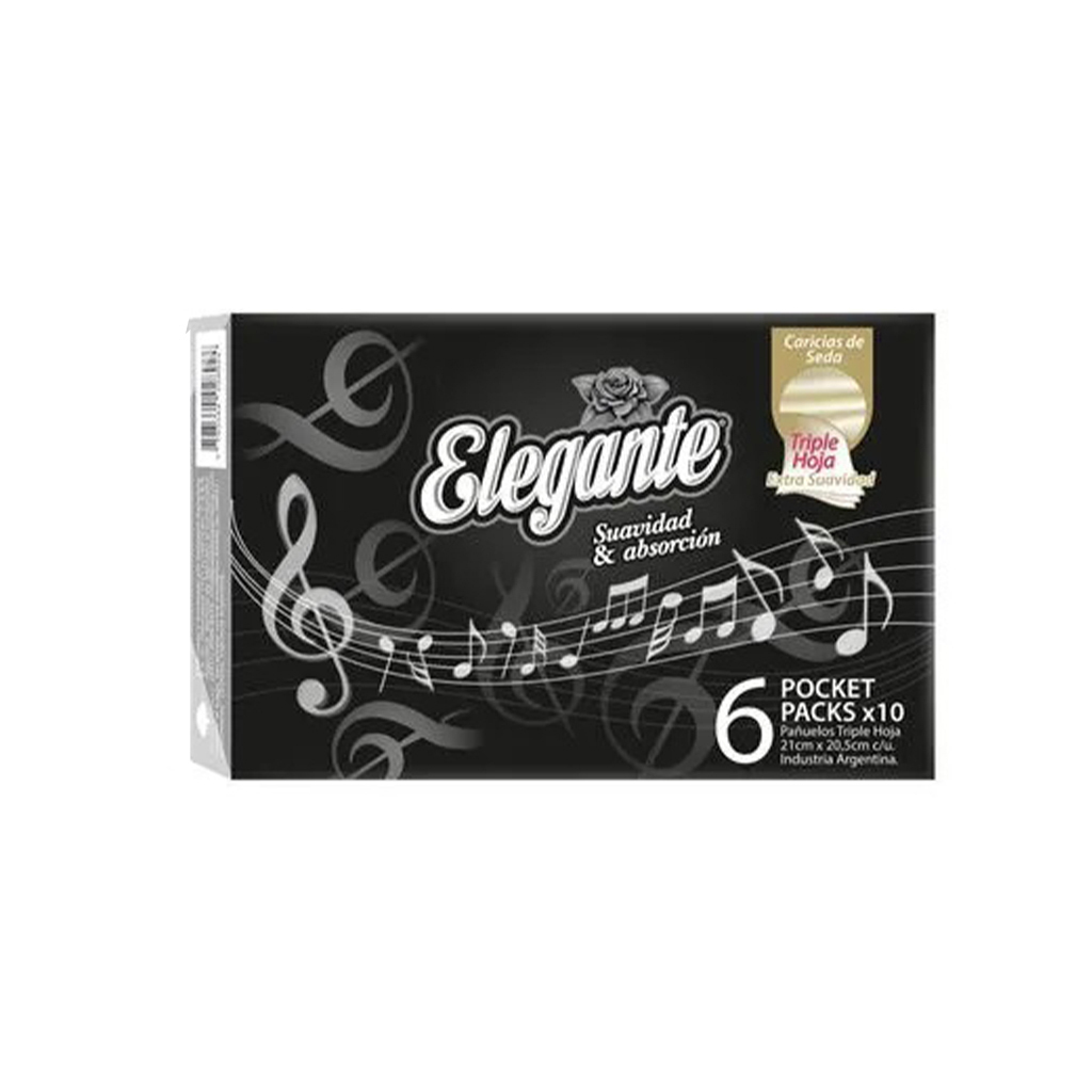 PAÑUELOS ELEGANTE TRIPLE HOJA X 6UNI