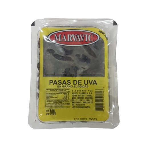 [00546        ] PASAS DE UVA MARVAVIC 15x100G           