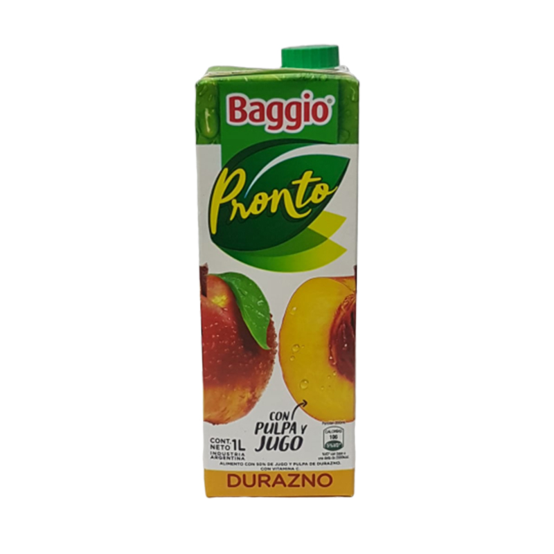 JUGO BAGGIO DURAZNO 8X1LT               